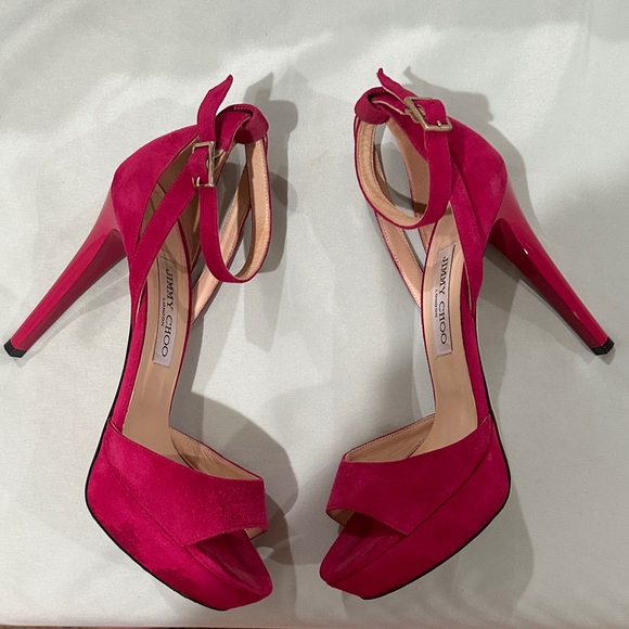 Jimmy Choo Fuchsia Heels with Ankle Strap - Picture 1 of 1